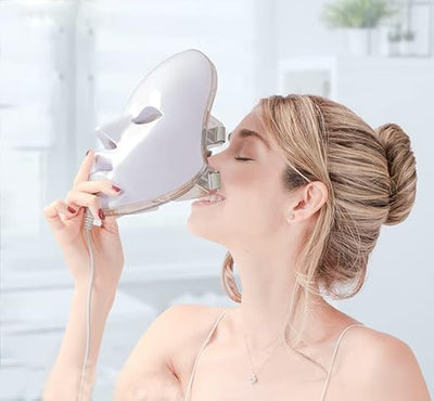 7 Colors LED Mask Face only Without Neck - Neon-Glowing Face Beauty Mask Electric Skin Care Machine Anti-Aging Wrinkles Removal
