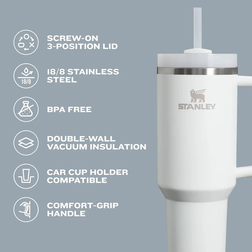 Stanley Quencher H2.O FlowState™ Tumbler 40oz Cream Gloss Deco