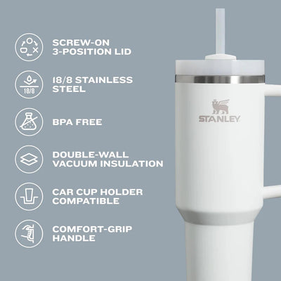 Stanley Quencher H2.O FlowState™ Tumbler 40oz Cream Gloss Deco