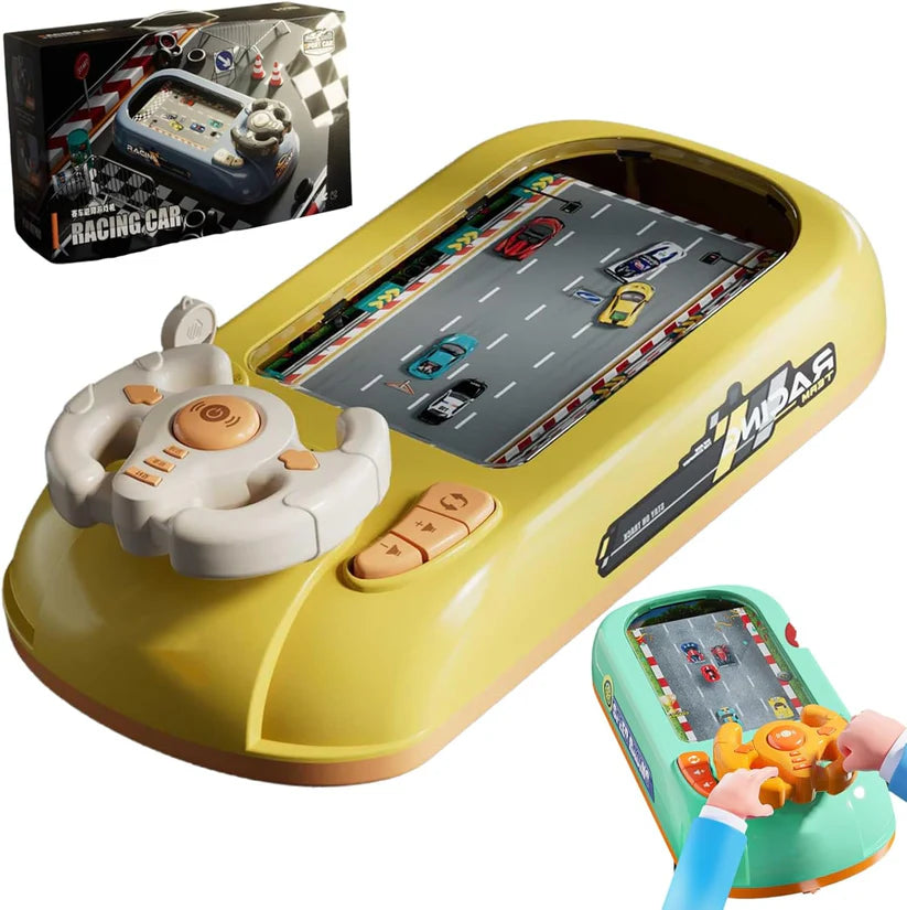 Steer Joy Driving Simulator for Kids, Car Racing Adventure Toy with Steering Wheel, Steering Wheel Toy with Music and Vehicle Sound Effects, Driving Games for Boys Girls