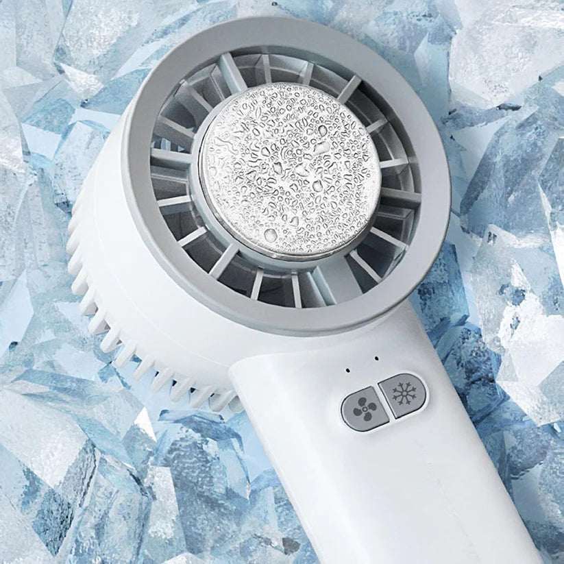 Handheld Fan, Portable Mini Desk Fan with Cold Compress Function, 3 Speeds, USB Rechargeable Personal Small Pocket Fan